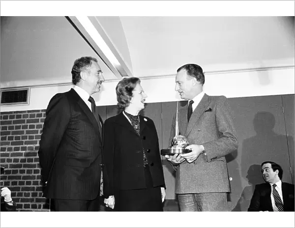 Prime Minister Margaret Thatcher presents the National Vala Award of the