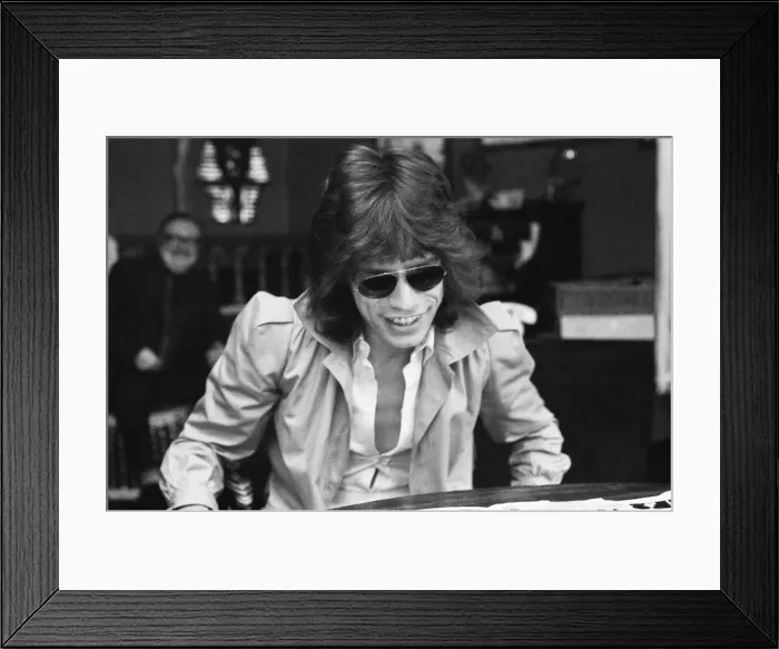 Framed Print : Mick Jagger of the Rolling Stones talking about his recent tour of the States with Framed Print : Mick Jagger of the Rolling Stones talking about his recent tour of the States with