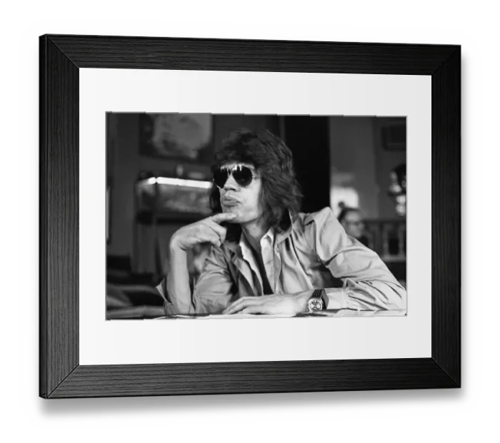 Framed Print : Mick Jagger of the Rolling Stones talking about his recent tour of the States with Framed Print : Mick Jagger of the Rolling Stones talking about his recent tour of the States with