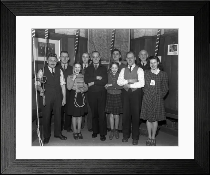 Framed Print : Netherton Parish Church Bell Ringers, 3rd March 1948 Framed Print : Netherton Parish Church Bell Ringers, 3rd March 1948