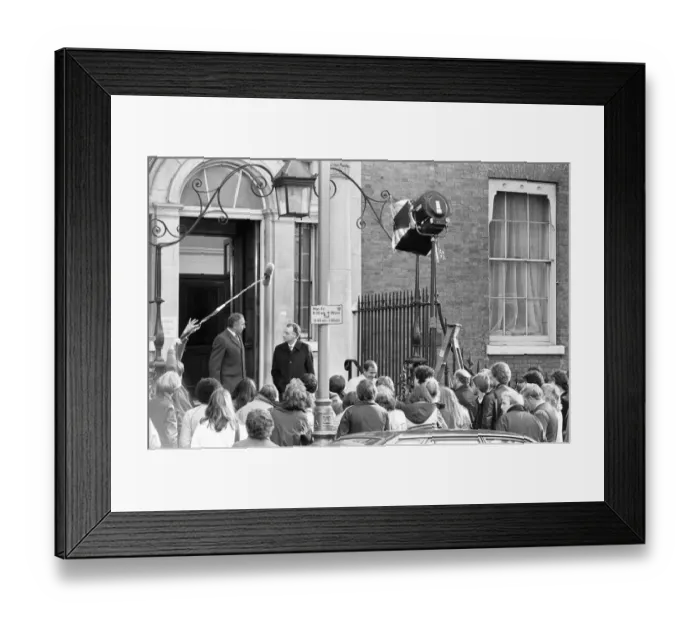 Framed Print : Filming of BBC TV Programme Yes Minister, outside