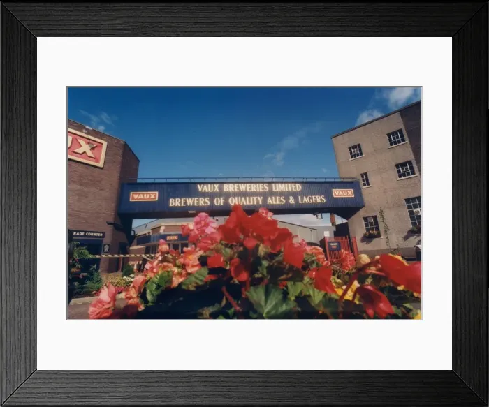 Framed Print : The Vaux Brewery in Sunderland - on the day that it was announced that the North East Framed Print : The Vaux Brewery in Sunderland - on the day that it was announced that the North East