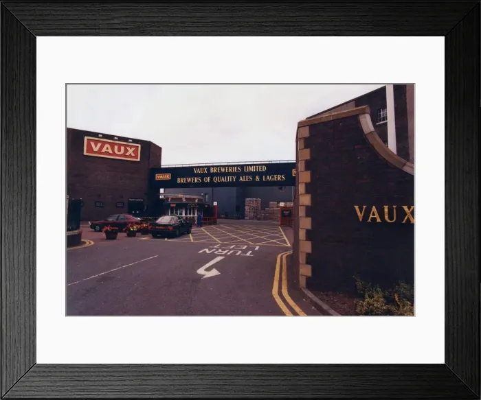 Framed Print : The Vaux Brewery in Sunderland - on the day that it was announced that the North East Framed Print : The Vaux Brewery in Sunderland - on the day that it was announced that the North East