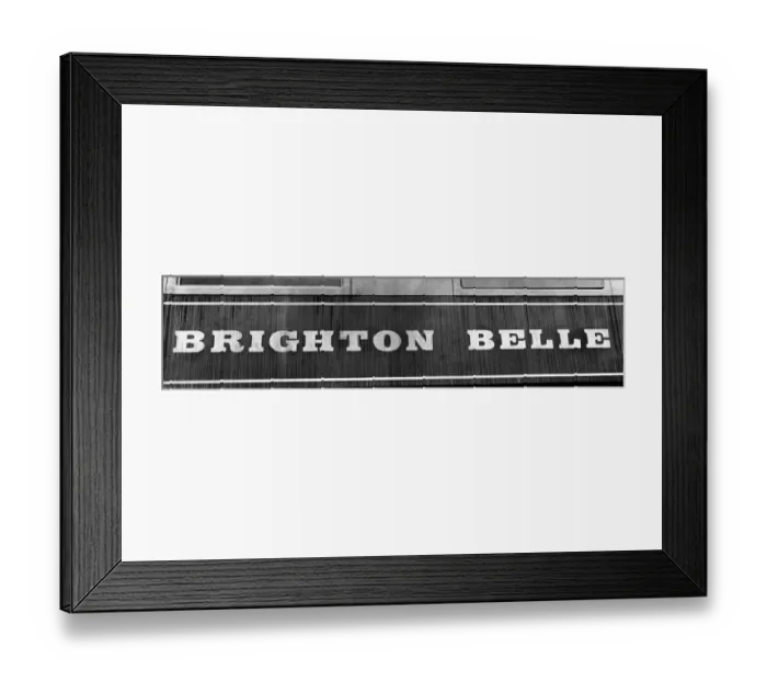 Framed Print : The sign on the side of the carriage of the Brighton Belle Pullman car train which is