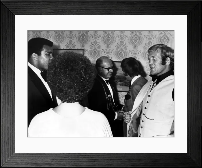 Framed Print : Muhammad Alis visit to the North East of England. Ali is seen here meeting Framed Print : Muhammad Alis visit to the North East of England. Ali is seen here meeting