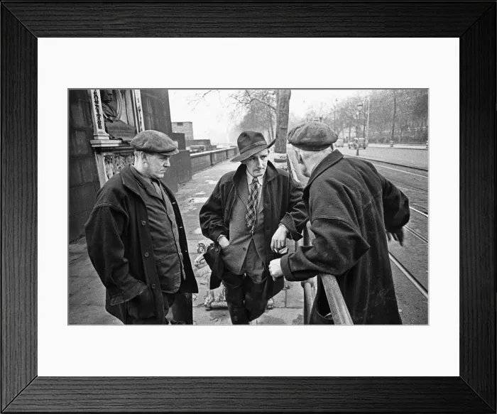 Framed Print : London sewermen seen here standing close to the bust of Joseph Bazalgette Framed Print : London sewermen seen here standing close to the bust of Joseph Bazalgette