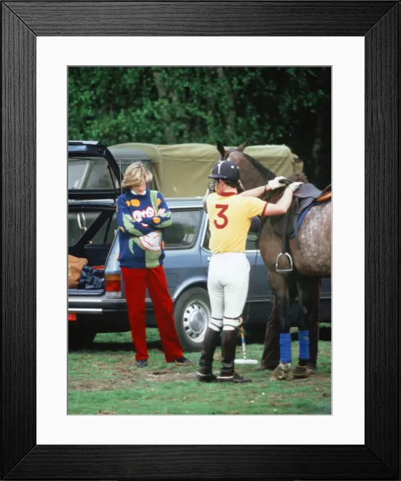 Framed Print : Prince and Princess of Wales at Polo at Smiths Lawn Framed Print : Prince and Princess of Wales at Polo at Smiths Lawn