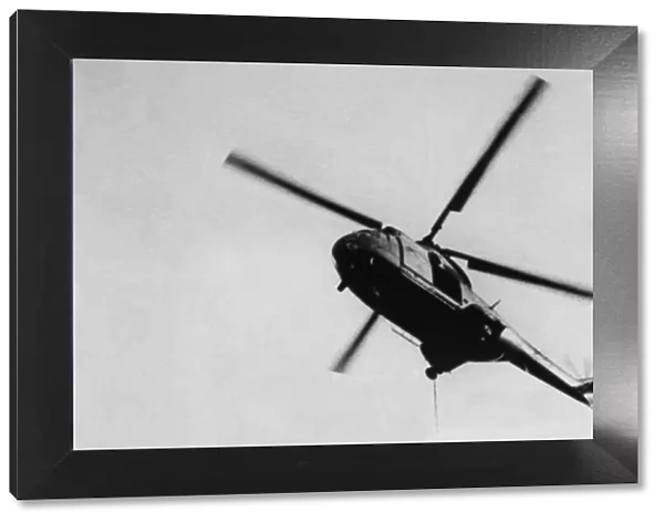 A RAF Westland Puma helicopter, flown by Flt-Lieut. George Blackie