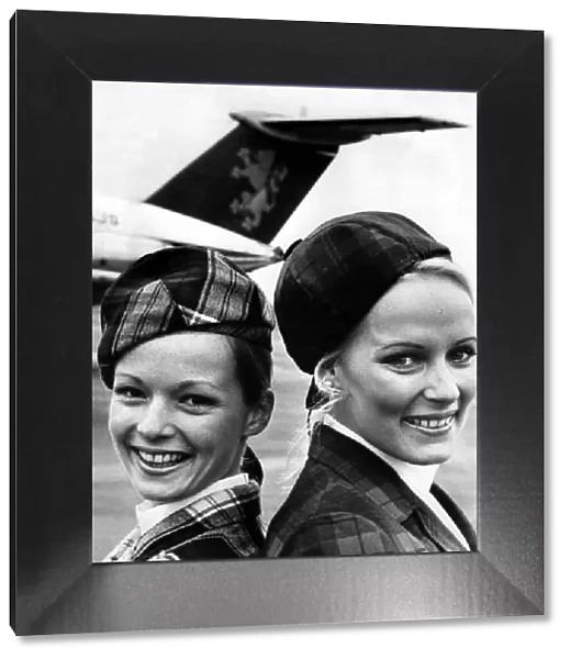 British Caledonian Airways sales staff, Pat Neill (left) and Gilly Penny