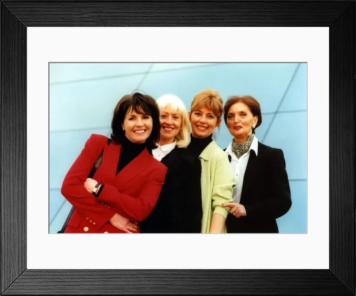 Framed Print : Former British Airways cabin crew, (left to right) air hostesses, Deidre Foster Framed Print : Former British Airways cabin crew, (left to right) air hostesses, Deidre Foster