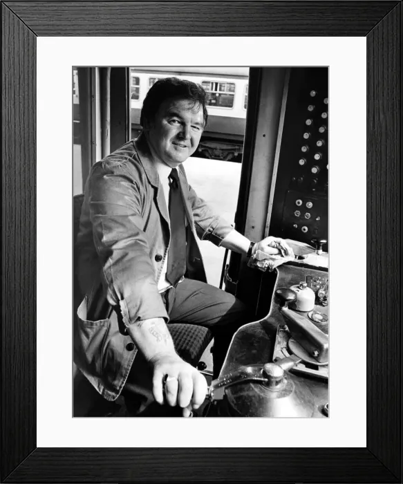 Framed Print : Q train driver Joe Hall on 28th July 1985 Framed Print : Q train driver Joe Hall on 28th July 1985