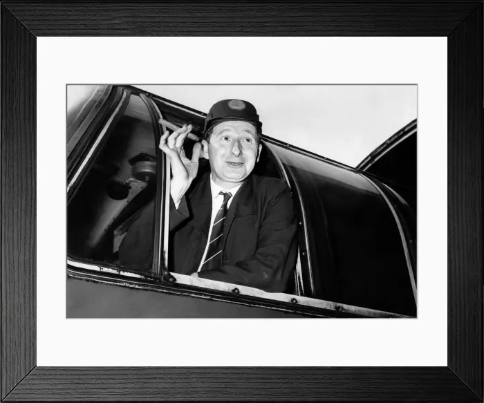 Framed Print : Driver Mr. Fred Hart gives the thumbs up after his record breaking trip Framed Print : Driver Mr. Fred Hart gives the thumbs up after his record breaking trip