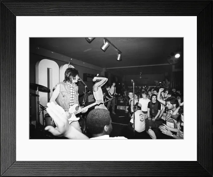 Framed Print : Mick Jagger and the Rolling Stones performing at the 100 club. 1st June 1982 Framed Print : Mick Jagger and the Rolling Stones performing at the 100 club. 1st June 1982