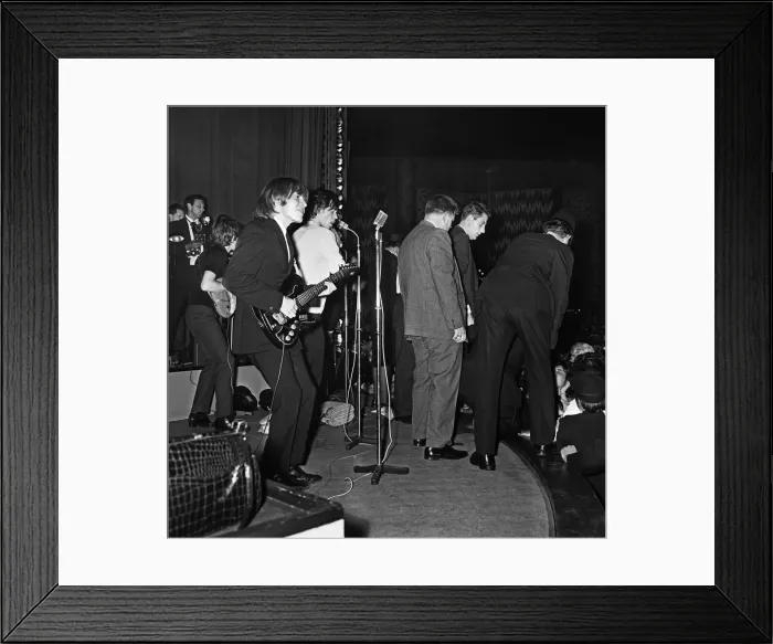 Framed Print : Rolling Stones seen here performing in concert at the Belle Vue theatre, Manchester