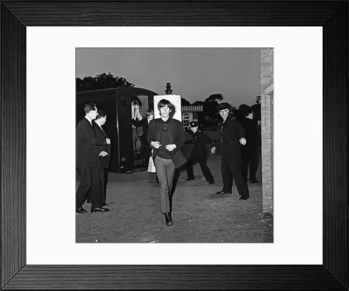 Framed Print : Rolling Stones arriving at the Belle Vue theatre were they will be performing