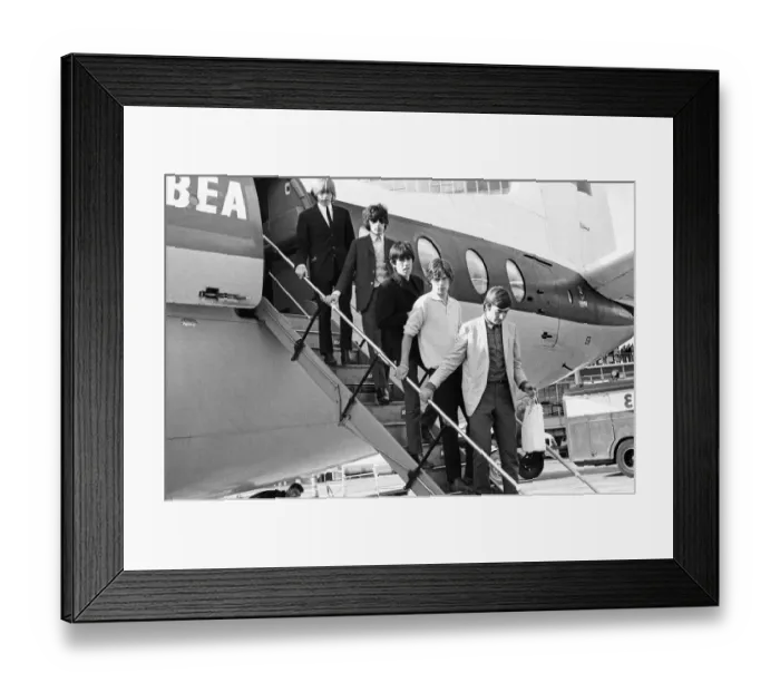 Framed Print : Rolling Stones arriving at Manchester Airport for concert at the Belle Vue theatre