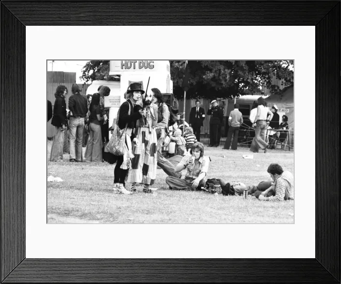 Framed Print : Hugh crowds gather to watch the Rolling Stones in concert at Knebworth House