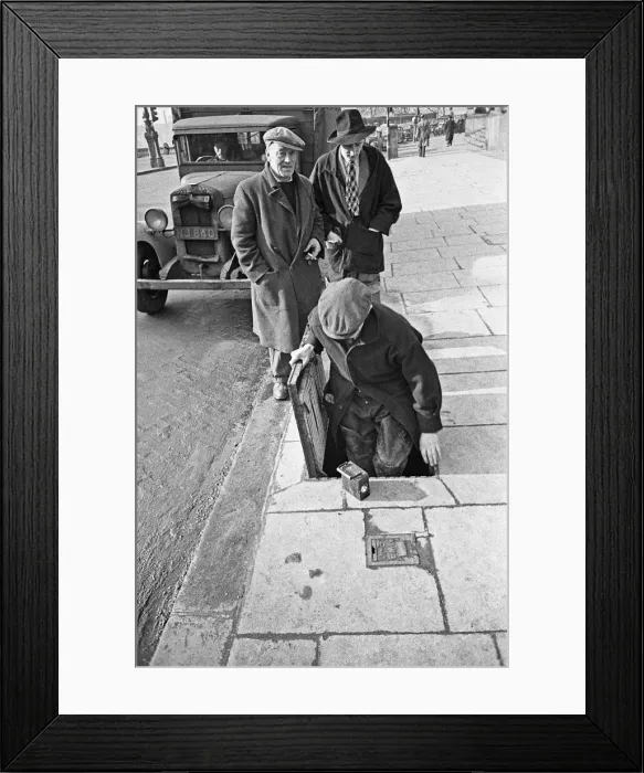 Framed Print : Edward Farmer and his gang going underground cleaning scraps of paper