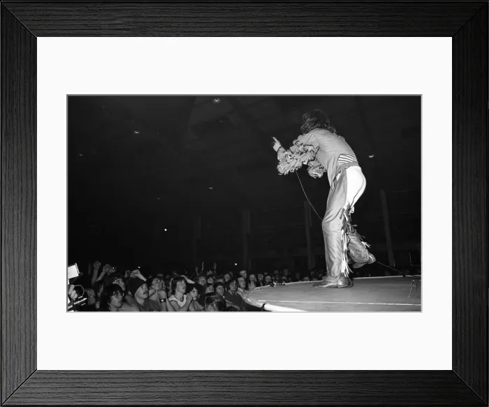 Framed Print : Mick Jagger performing on stage during a Rolling Stones concert at at New Bingley Hall Framed Print : Mick Jagger performing on stage during a Rolling Stones concert at at New Bingley Hall
