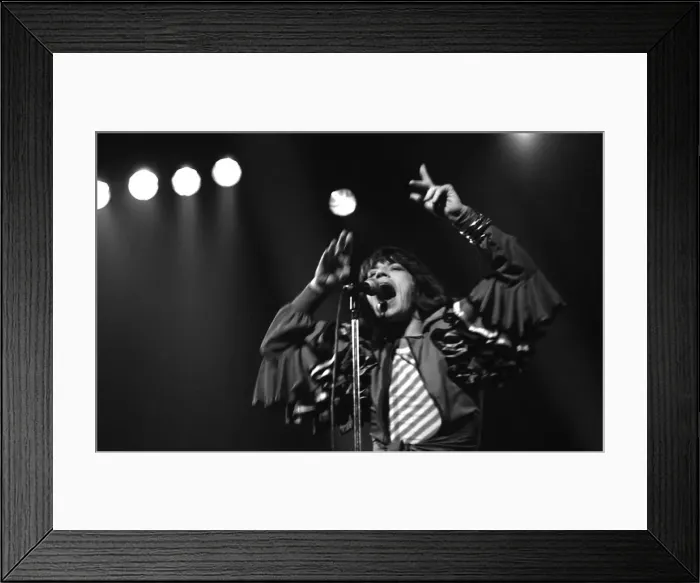 Framed Print : Mick Jagger performing on stage during a Rolling Stones concert at at New Bingley Hall Framed Print : Mick Jagger performing on stage during a Rolling Stones concert at at New Bingley Hall