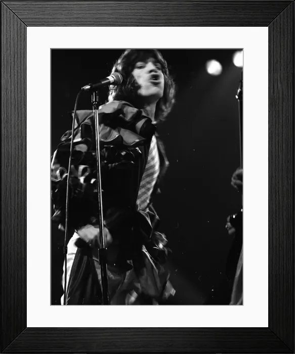 Framed Print : Mick Jagger performing on stage during a Rolling Stones concert at at New Bingley Hall Framed Print : Mick Jagger performing on stage during a Rolling Stones concert at at New Bingley Hall
