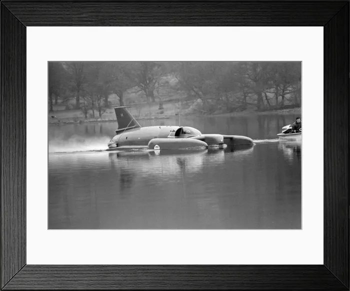 Framed Print : Donald Campbell & Bluebird K7 at Coniston Water, Friday 4th November 1966 Framed Print : Donald Campbell & Bluebird K7 at Coniston Water, Friday 4th November 1966