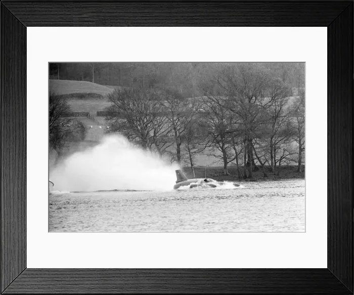 Framed Print : Donald Campbell & Bluebird K7 at Coniston Water, Friday 4th November 1966 Framed Print : Donald Campbell & Bluebird K7 at Coniston Water, Friday 4th November 1966