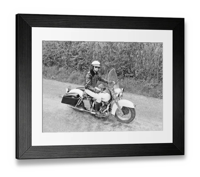 Framed Print : American police enthusiast John Hayes wearing the uniform of LA City Police officer Framed Print : American police enthusiast John Hayes wearing the uniform of LA City Police officer