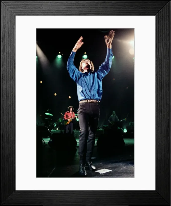 Framed Print : As part of Englands National Music Day, Mick Jagger performs at the Celebration of