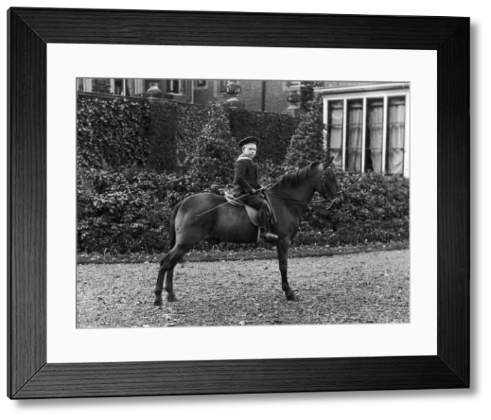 Framed Print : Portrait of the then Duke of York, later to be King George VI on horseback. 1902