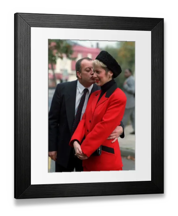 Framed Print : Tim Healy actor at wedding to Denise Welch
