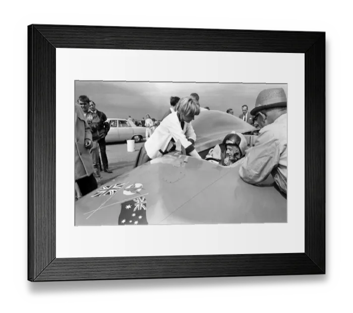 Framed Print : Proteus Bluebird, the car in which Donald Campbell broke the World Automobile Speed