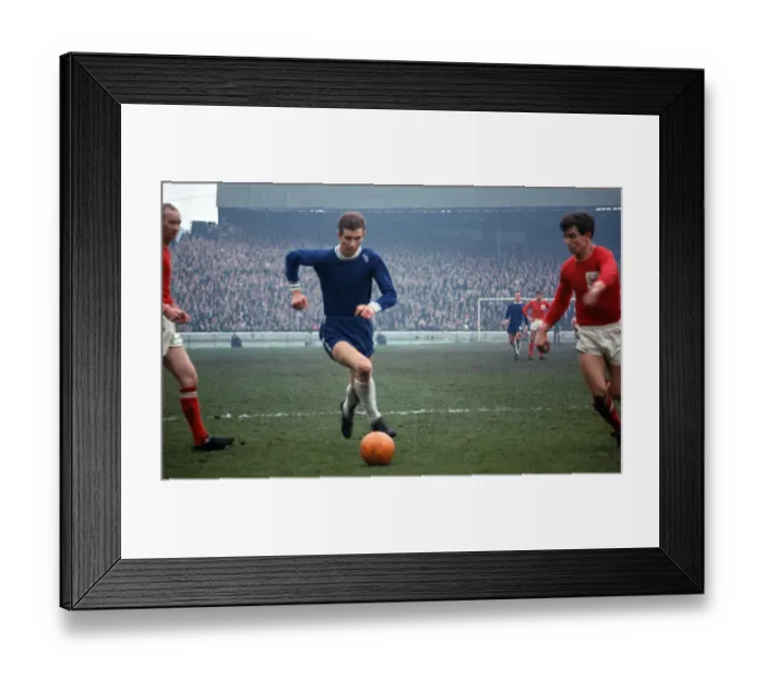 Framed Print : Chelsea v Nottingham Forest 1965-1966 Season Peter Osgood of Chelsea with the ball