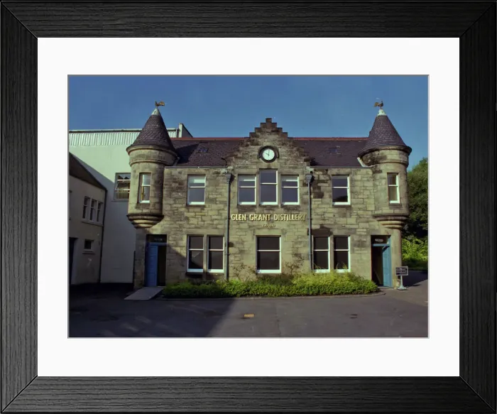Framed Print : Exterior shot of Glen Grant Distillery in Rothes, Aberlour Scotland. circa 1985 Framed Print : Exterior shot of Glen Grant Distillery in Rothes, Aberlour Scotland. circa 1985