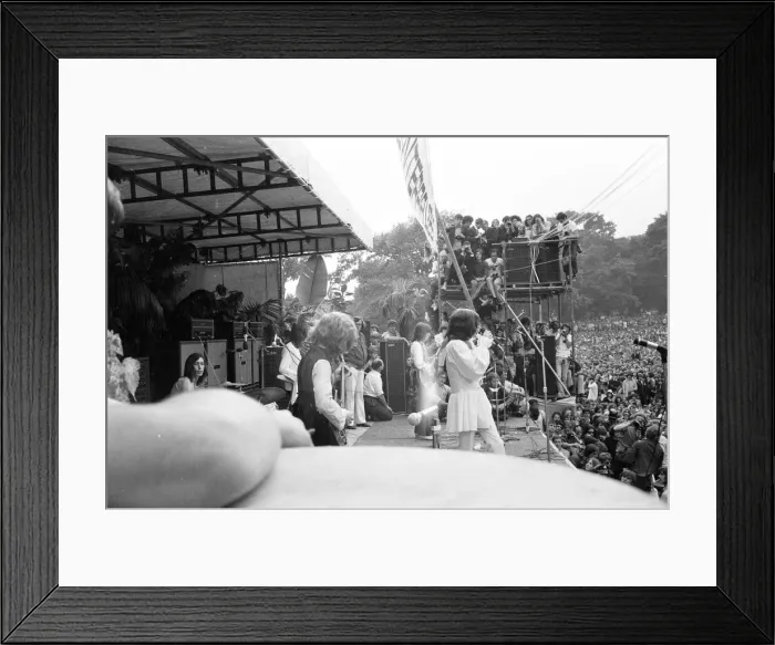 Framed Print : Rolling Stones performing at Hyde Park. 5th July 1969