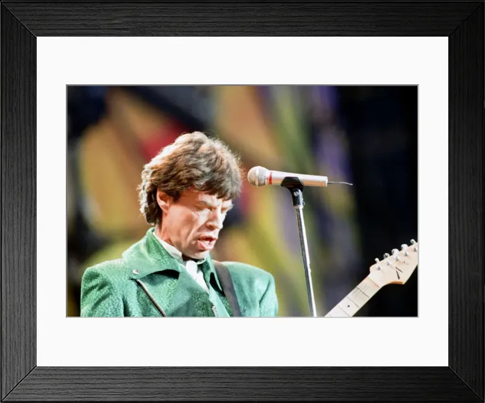 Framed Print : The Rolling Stones performing at Wembley Stadium with lead singer Mick Jagger on stage Framed Print : The Rolling Stones performing at Wembley Stadium with lead singer Mick Jagger on stage