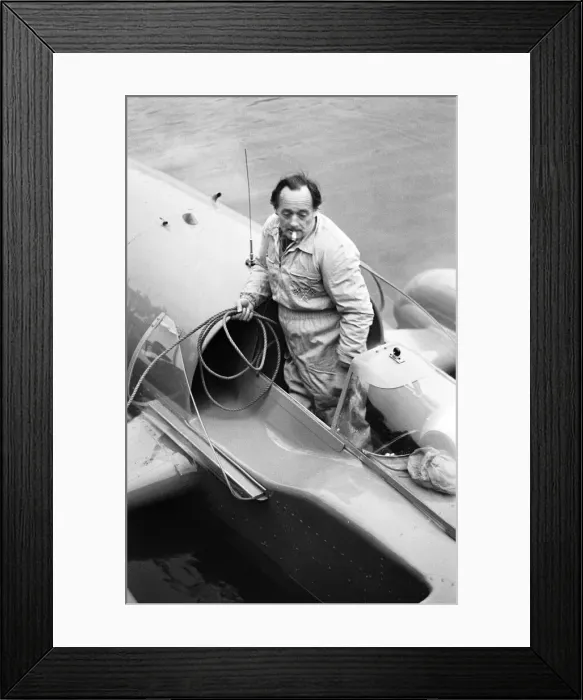 Framed Print : Donald Campbell & Bluebird K7 at Coniston Water, Friday 4th November 1966
