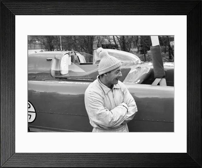 Framed Print : Donald Campbell & Bluebird K7 at Coniston Water, Friday 4th November 1966 Framed Print : Donald Campbell & Bluebird K7 at Coniston Water, Friday 4th November 1966