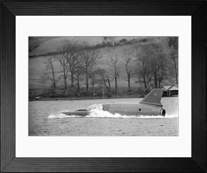 Framed Print : Donald Campbell & Bluebird K7 at Coniston Water, Friday 4th November 1966