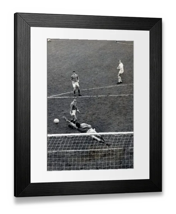 Framed Print : Sport - Football - Swansea Town - Swansea centre forward John Roberts watches his shot