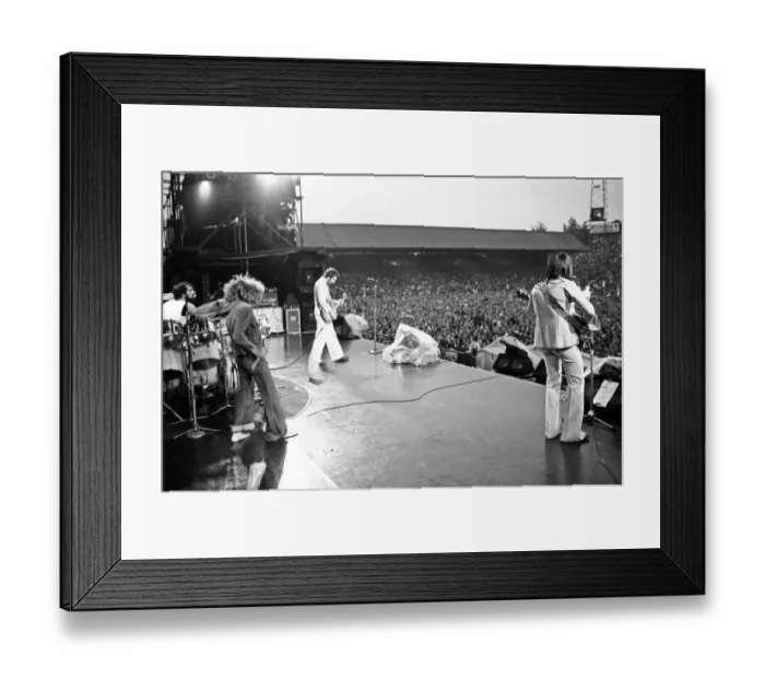 Framed Print : The Who rock group performing at The Valley, home of Charlton Athletic football club