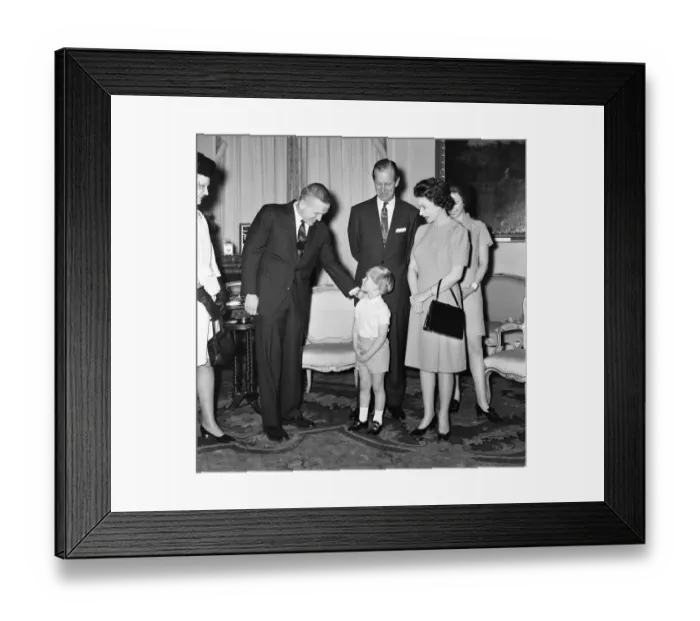 Framed Print : Apollo Astronaut Frank Bowman and wife Susan meet HRH Queen Elizabeth II, Prince Philip