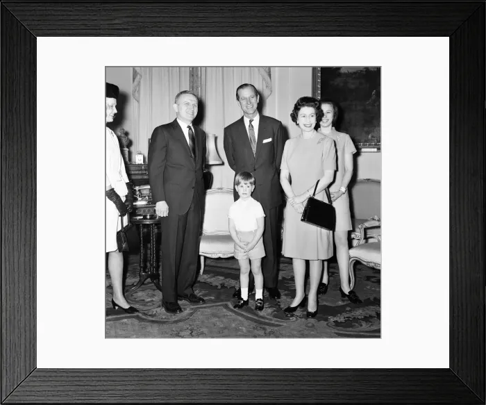 Framed Print : Apollo Astronaut Frank Bowman and wife Susan meet HRH Queen Elizabeth II, Prince Philip