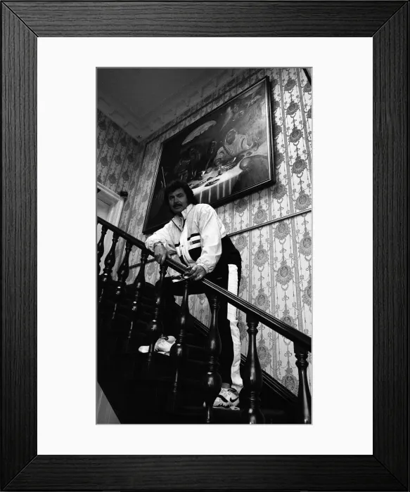 Framed Print : Engelbert Humperdink in the hallway at his home near Leicester Framed Print : Engelbert Humperdink in the hallway at his home near Leicester