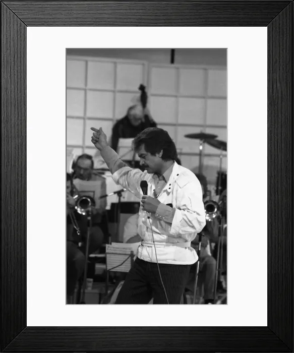Framed Print : Singing superstar Engelbert Humperdinck performing on the BBC show Framed Print : Singing superstar Engelbert Humperdinck performing on the BBC show
