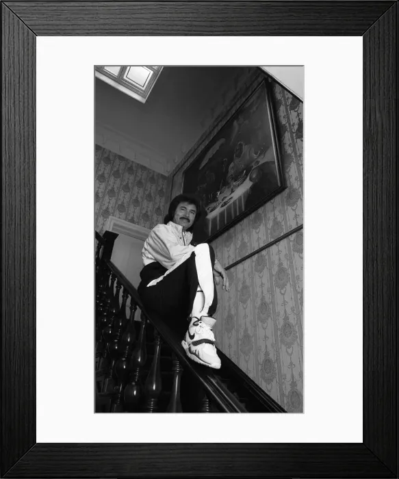 Framed Print : Engelbert Humperdink in the hallway at his home near Leicester Framed Print : Engelbert Humperdink in the hallway at his home near Leicester