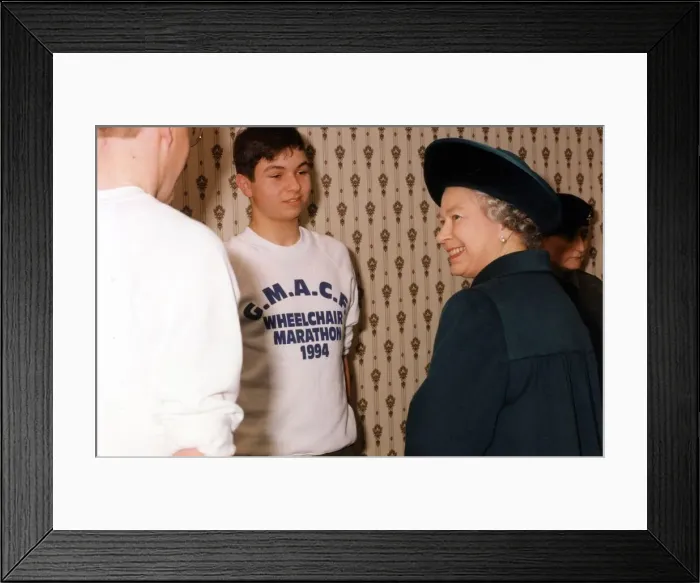 Framed Print : The Queen visits Manchester, 1st December 1994. Meeting members of GMACF Framed Print : The Queen visits Manchester, 1st December 1994. Meeting members of GMACF