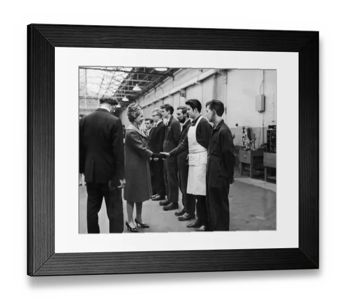 Framed Print : The Queen visits Manchester. Mather and Platt. March 1965