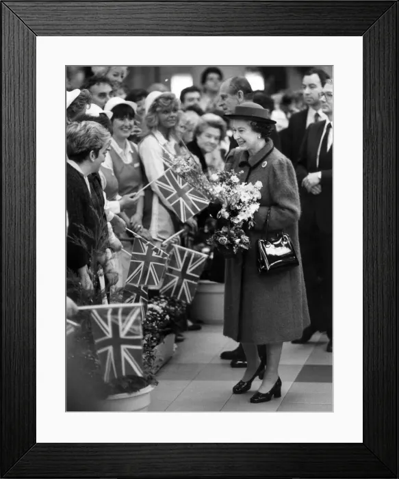 Framed Print : The Queen visits Bolton, Greater Manchester, 1st December 1988