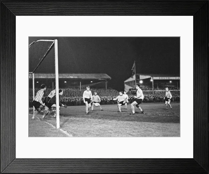 Framed Print : Newport County v Southampton, FA Cup Replay at Newport Stadium, 30th January 1968 Framed Print : Newport County v Southampton, FA Cup Replay at Newport Stadium, 30th January 1968